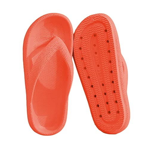 ticticlily Badeschuhe Herren Damen Cozislides Original Slippers Badeschlappen Cloudyzz Schlappen Wolke Hausschuhe Home Slippers rutschfeste Pantoletten Sommer Garten Badelatschen Flip Flops A Orange von ticticlily
