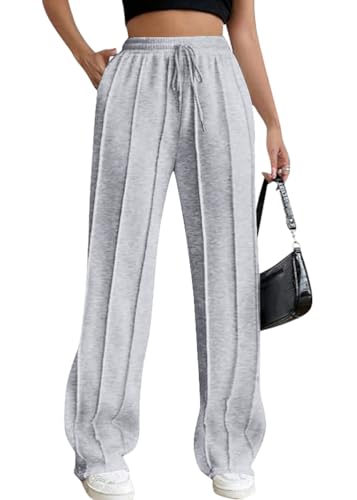 ticticlily Baggy Jogginghose Damen Lange Sporthose Elastische Hohe Taille Hose mit Taschen Trainingshose Sweathose Einfarbig Casual Locker Passform Running Sport Joggpants A Grau XS ticticlily Baggy Jogginghose Damen Lange Sporthose Elastische Hohe Taille Hose mit Taschen Trainingshose Sweathose Einfarbig Casual Locker Passform Running Sport Joggpants A Grau XS von ticticlily