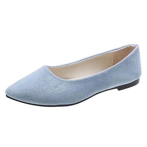 ticticlily Ballerinas Damen Elegant Ballerina Bequeme Slip Ons Flach Weiches Bequeme A Hellblau 42 von ticticlily