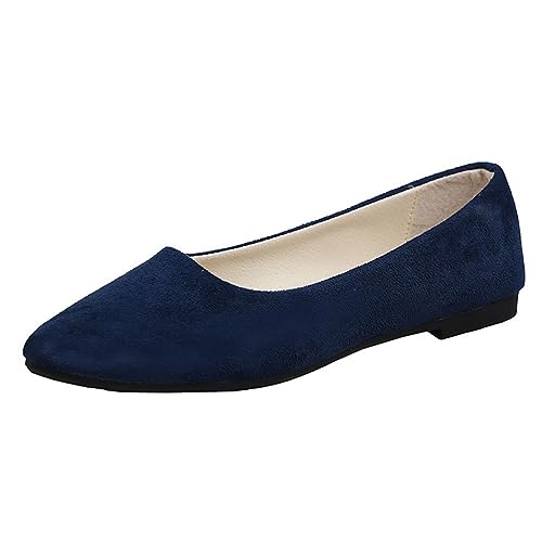 ticticlily Ballerinas Damen Elegant Flache Schuhe Super Weiche Und Bequeme Ballerinas Flats Schuhe Damen Klassische Einfarbig Ballerinas Geschlossene Ballerinas mit Komfort Innensohle A Marine 38 von ticticlily