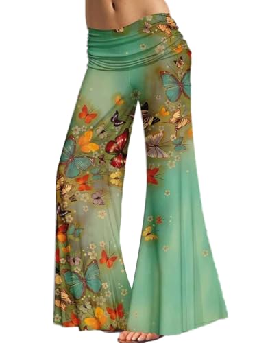 ticticlily Bootcut Yogahose Damen mit Rock Leicht Luftig Gerades Hosenrock Sport Pilates Tanzen Palazzo Hosen Elegante Chic Culottes Hose Schlaghose Freizeithose A9 XXL von ticticlily