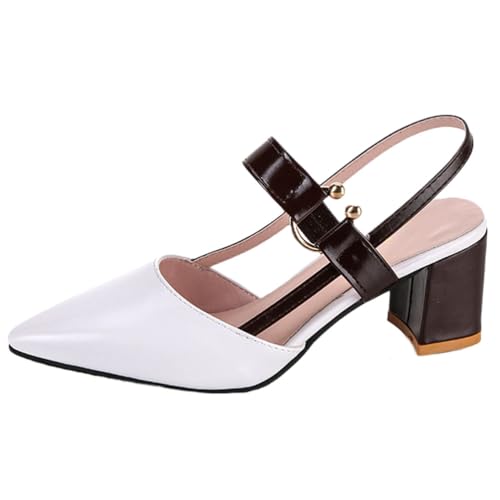 ticticlily Brautschuhe Damen Slingpumps Frauen Absatzschuhe A Weiß 42 EU von ticticlily