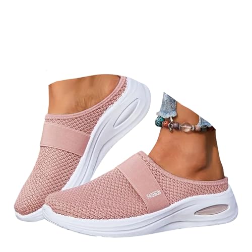 ticticlily Clogs Damen Hausschuhe Orthopädische Schuhe Mesh Sommerschuhe Slip On rutschfest Pantoletten Sandalen Gartenschuhe B Rosa 38 EU von ticticlily