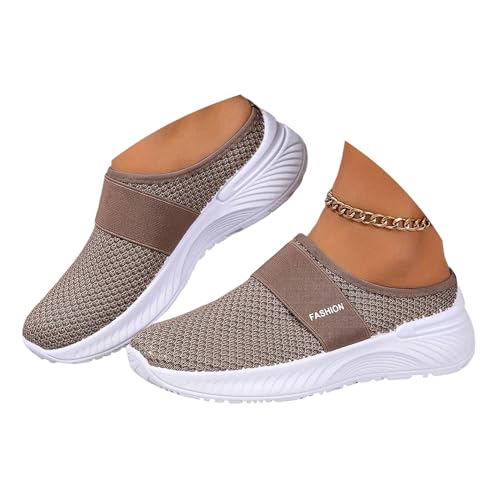 ticticlily Clogs Damen Hausschuhe Wanderschuhe Mesh Atmungsaktiv Slip On Outdoor Walkingschuhe A Kaffee 37 EU von ticticlily