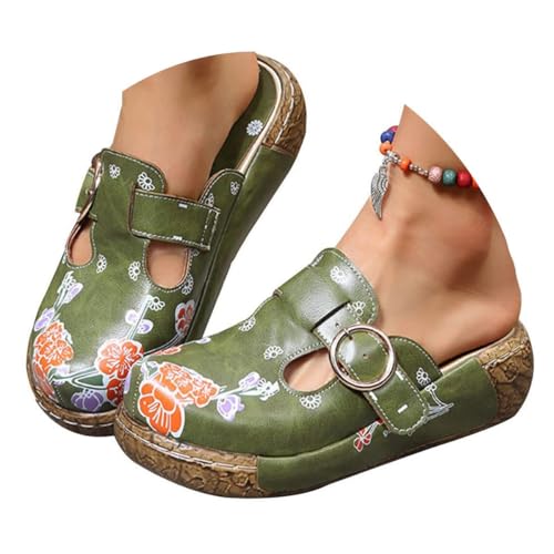 ticticlily Clogs Damen Sommer Hausschuhe Atmungsaktiv Pantoletten rutschfest Gartenschuhe Grün 39 EU von ticticlily