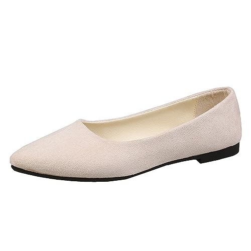 ticticlily Damen Ballerina Bequeme Slip Ons Flach Schuhe Weiches Bequeme A Beige 36 von ticticlily
