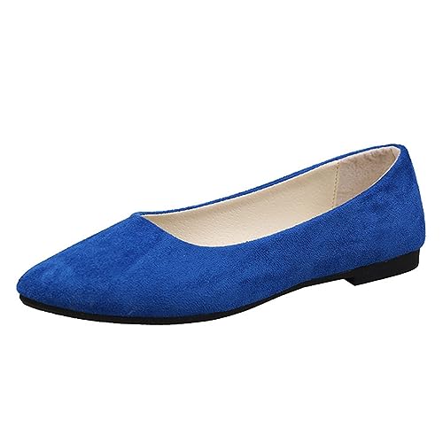 ticticlily Damen Ballerina Bequeme Slip Ons Weite Flach Schuhe für Frau Klassische Weiche Schuhe Ballerinas A Dunkelblau 43 von ticticlily