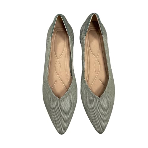 ticticlily Damen Ballerinas Frauen Flats Slip on Pointed Toe Slip On Knit Klassische Dress Shoes A Blau 36 EU von ticticlily