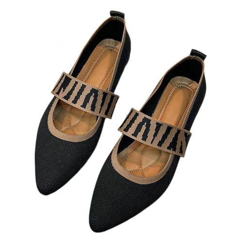 ticticlily Flache Schuhe für Damen Ballerinas Spitzer Zehenpartie Gestrickte Abendschuhe Weiche Elegant und Bequem A Schwarz 40 EU ticticlily Flache Schuhe für Damen Ballerinas Spitzer Zehenpartie Gestrickte Abendschuhe Weiche Elegant und Bequem A Schwarz 40 EU von ticticlily