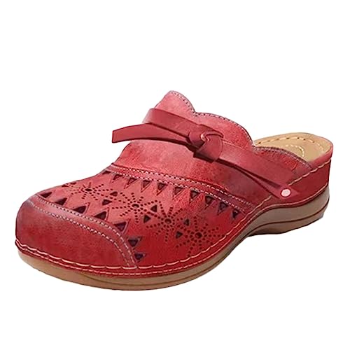 ticticlily Damen Clogs Sommer Hausschuhe Atmungsaktiv Strand Sandalen Schuhe Bequem Plateau Gartenclogs Outdoor Pantoletten rutschfest Gartenschuhe A Rot 43 ticticlily Damen Clogs Sommer Hausschuhe Atmungsaktiv Strand Sandalen Schuhe Bequem Plateau Gartenclogs Outdoor Pantoletten rutschfest Gartenschuhe A Rot 43 von ticticlily