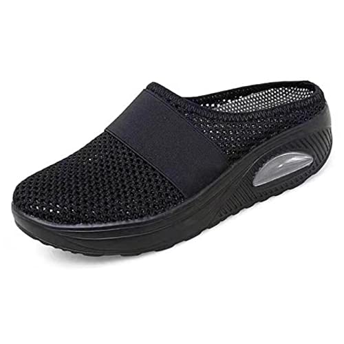 ticticlily Damen Herren Clogs Hausschuhe Herbst rutschfest Pantoletten Verdicken Warm Walking Schuhe Bequem Gartenschuhe für Unisex Weiche Freizeit A Schwarz 36 EU von ticticlily