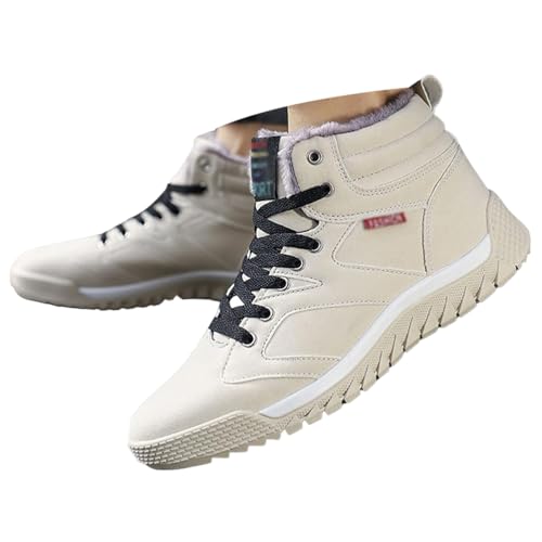 ticticlily Damen Herren Stiefel Winterschuhe Warm Gefüttert Winterstiefel Wasserdicht Trekking Wanderschuhe E Beige 41 von ticticlily