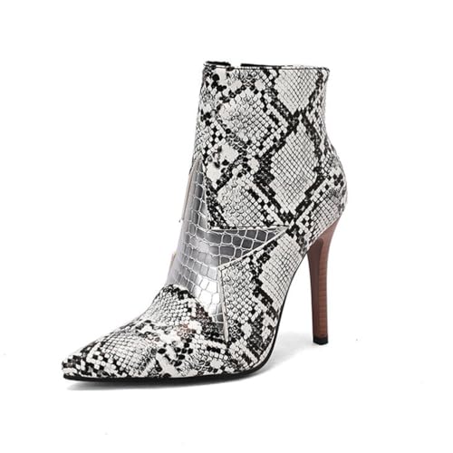 ticticlily Damen Klassische Stiefeletten mit Stiletto-Absatz und Spitzer Zehenpartie F Silber 39 EU von ticticlily