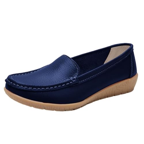 ticticlily Damen Loafer Bequeme Mokassins Slippers Leicht B Blau 42 EU von ticticlily