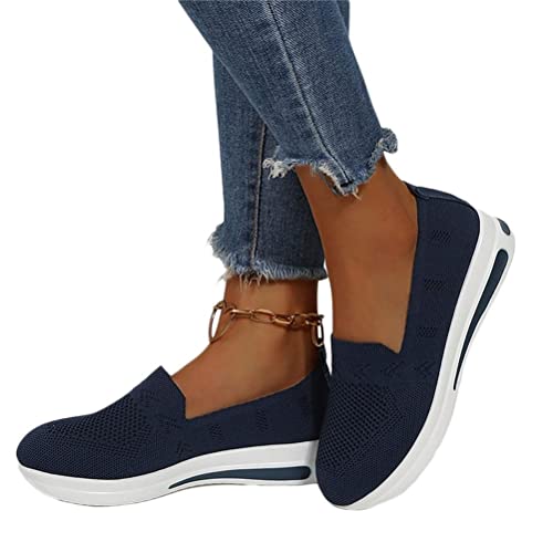 ticticlily Damen Mesh Slip On Sneakers Walking Outdoor Gym Bequem Leichte Atmungsaktiv Freizeitschuhe Sportschuhe B Marine 41 EU von ticticlily