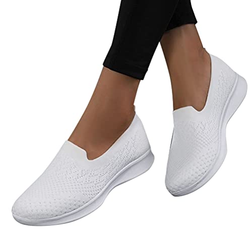 ticticlily Damen Mesh Slip On Sneakers Walking Outdoor Gym Bequem Leichte Atmungsaktiv Freizeitschuhe Sportschuhe C Weiß 35 EU von ticticlily