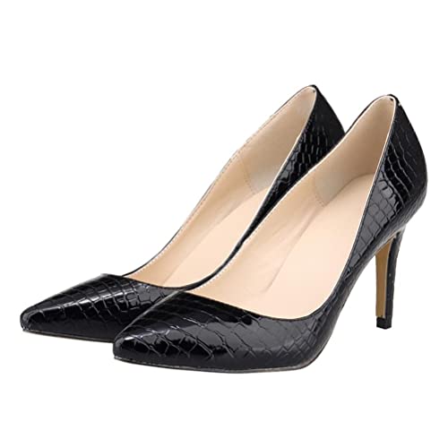 ticticlily Damen Pumps Klassische High Heels Spitze Stiletto Prom Party Hochzeit Pendler Heels Pumps Schwarz 40 EU von ticticlily