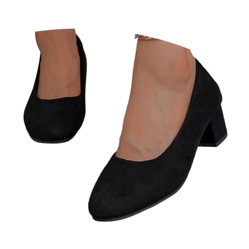 ticticlily Damen Pumps mit Blockabsatz Schuhe Elegant Abendschuhe Bequeme High Heels A2 Schwarz 35 EU von ticticlily