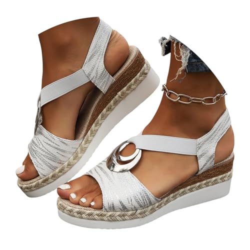 ticticlily Damen Sandalen Lässige Atmungsaktiv Sommerschuhe Orthopädische Keilsandale A Weiß 40 EU ticticlily Damen Sandalen Lässige Atmungsaktiv Sommerschuhe Orthopädische Keilsandale A Weiß 40 EU von ticticlily