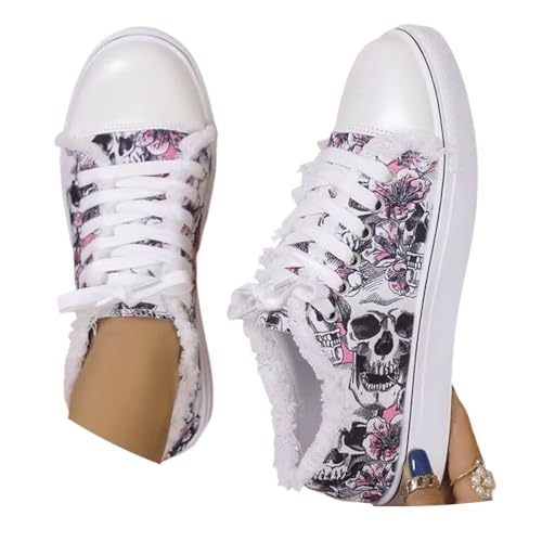 ticticlily Damen Segeltuchschuhe Sneaker Low Top Turnschuh Textil A Rosa 37 EU von ticticlily