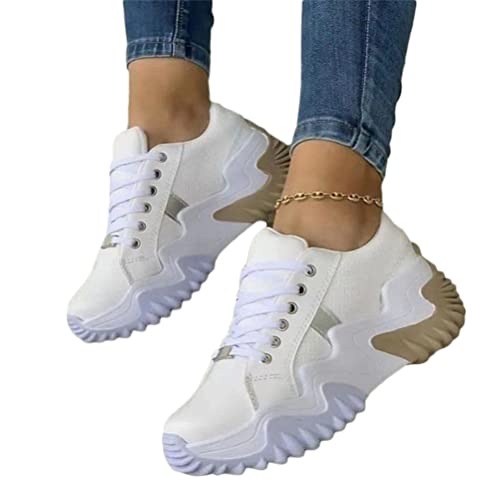 ticticlily Damen Sneaker Atmungsaktiv Turnschuhe Leicht Laufschuhe Sportschuhe Freizeitschuhe A Weiß 35 EU von ticticlily