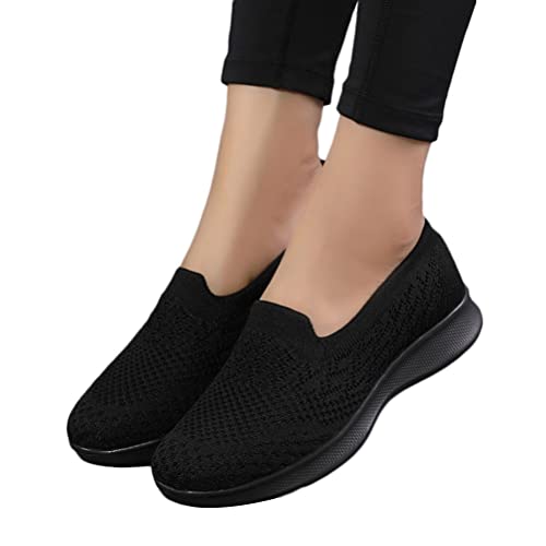 ticticlily Damen Sneaker Atmungsaktive Turnschuhe Bequem Sportschuhe Slip On Jogging Fitness Schuhe Freizeitschuhe C Schwarz 39 EU von ticticlily