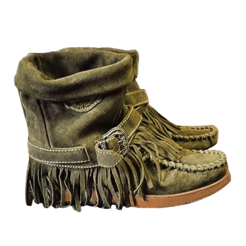 ticticlily Damen Square Wildleder Flacher Boden Retro Kurze Stiefel mit Fransen Schuhe Retro Frauen Ethnischen Stil Stiefel mit Fransen Ankle Boots Retro Herbst Winter Schuhe A Armeegrün 39 EU ticticlily Damen Square Wildleder Flacher Boden Retro Kurze Stiefel mit Fransen Schuhe Retro Frauen Ethnischen Stil Stiefel mit Fransen Ankle Boots Retro Herbst Winter Schuhe A Armeegrün 39 EU von ticticlily