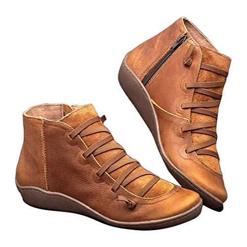 ticticlily Damen Stiefel Herbst Winter Warm Gefütterte Atmungsaktiv Schneestiefel Verschleißfest Schlupfstiefel Kurzschaft Stiefel Sport Boots B Braun 38 EU von ticticlily