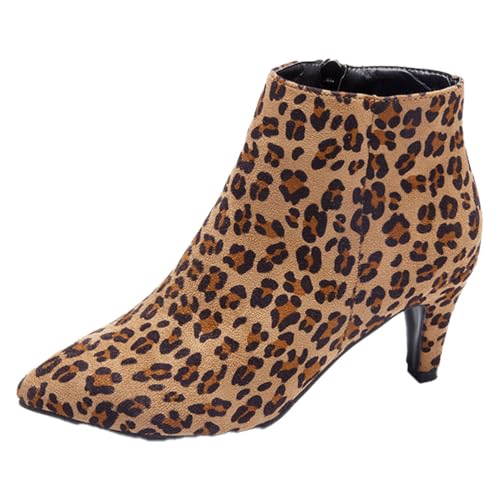 ticticlily Damen Stiefel mit Stiletto Spitze Leopard 39 EU von ticticlily