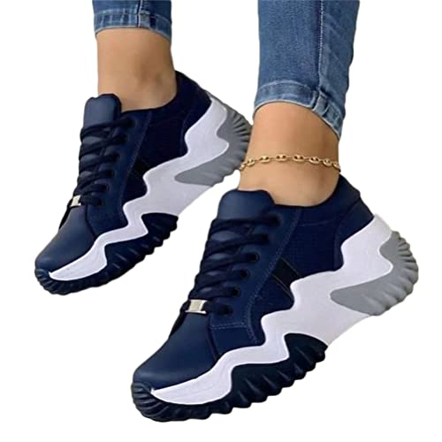 ticticlily Damen Turnschuhe Laufschuhe Atmungsaktiv Sportschuhe Leichte Sneaker für Outdoor Fitness Gym Schuhe A Blau 37 EU von ticticlily