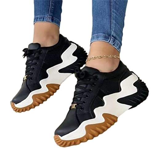 ticticlily Damen Turnschuhe Laufschuhe Atmungsaktiv Sportschuhe Leichte Sneaker für Outdoor Fitness Gym Schuhe A Schwarz 43 EU von ticticlily