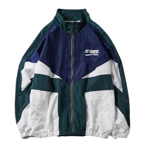 ticticlily Damen Vintage College Jacke Oversize Baseball Varsity Bomberjacke Patchwork Retro Racer Jacke Sweat Jacket D Grün M ticticlily Damen Vintage College Jacke Oversize Baseball Varsity Bomberjacke Patchwork Retro Racer Jacke Sweat Jacket D Grün M von ticticlily