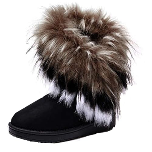 ticticlily Damen Winterstiefel Leder Boots Warm Gefüttert Kunstfell Profilsohle Kurzschaft Schlupfstiefel mit Fell A Schwarz 42 EU ticticlily Damen Winterstiefel Leder Boots Warm Gefüttert Kunstfell Profilsohle Kurzschaft Schlupfstiefel mit Fell A Schwarz 42 EU von ticticlily