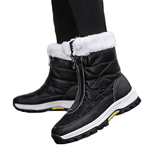 ticticlily Damen Winterstiefel Winterschuhe Warm Gefüttert Winter Boots Schneestiefel rutschfeste Wanderschuhe A Schwarz 38 EU von ticticlily