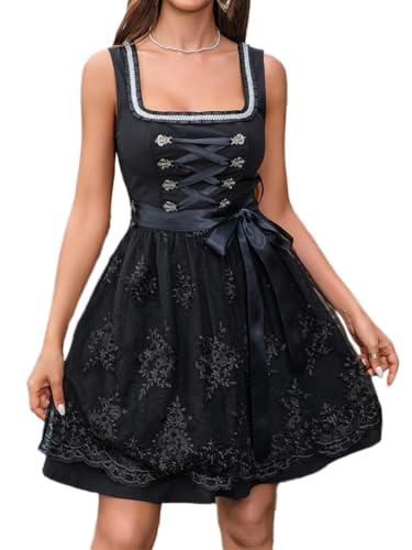 ticticlily Dirndl Damen Midi Lang Trachtenrock Dirndlkleid Trachtenkleid Dirndlschürze Oktoberfest Besondere Anlässe Kostüm Outfit 1 teiler Dirndelkleider A2 Schwarz M ticticlily Dirndl Damen Midi Lang Trachtenrock Dirndlkleid Trachtenkleid Dirndlschürze Oktoberfest Besondere Anlässe Kostüm Outfit 1 teiler Dirndelkleider A2 Schwarz M von ticticlily