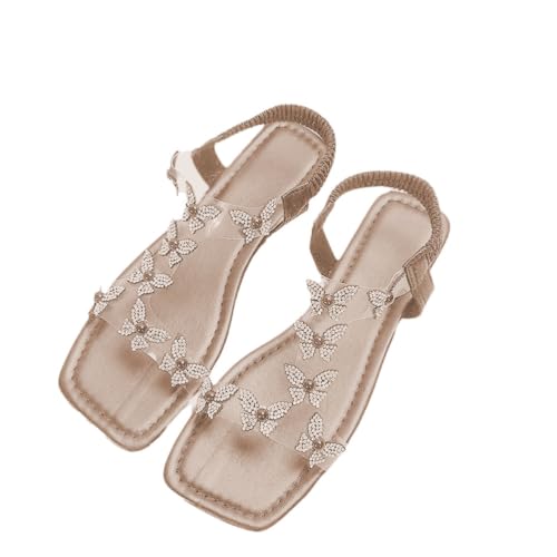 ticticlily Frauen Slide Sandalen Klassische Bequeme Elegant Sandalen Damen Sommersandalen I Gold 39 EU von ticticlily