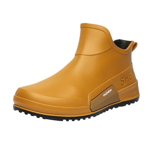 ticticlily Gummistiefel Damen Kurz Regenstiefel Wasserdicht Rutschfeste Gartenschuhe Regenschuhe Outdoor A Braun 43 EU von ticticlily