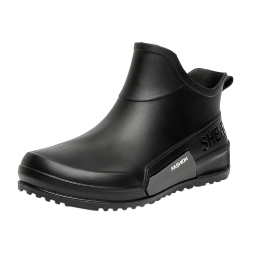 ticticlily Gummistiefel Damen Kurz Regenstiefel Wasserdicht Rutschfeste Gartenschuhe Regenschuhe Outdoor A Schwarz 37 EU von ticticlily