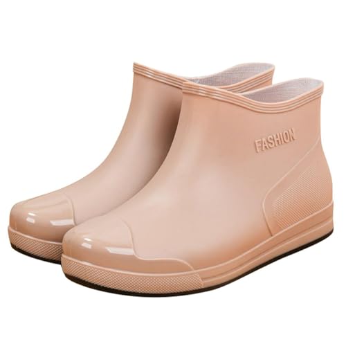 ticticlily Gummistiefel Damen Wasserdichte Gartenschuhe Weit Regenstiefel Rutschfest Leicht Stiefeletten A Khaki 37 EU von ticticlily