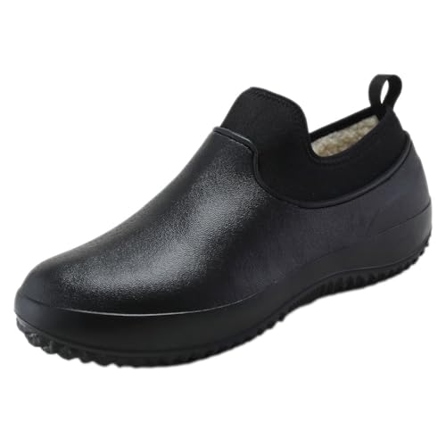 ticticlily Gummistiefel Herren Wasserdicht Atmungsaktiv Stiefeletten Anti-Rutsch Mode PVC Regenstiefel A Schwarz 49 EU von ticticlily