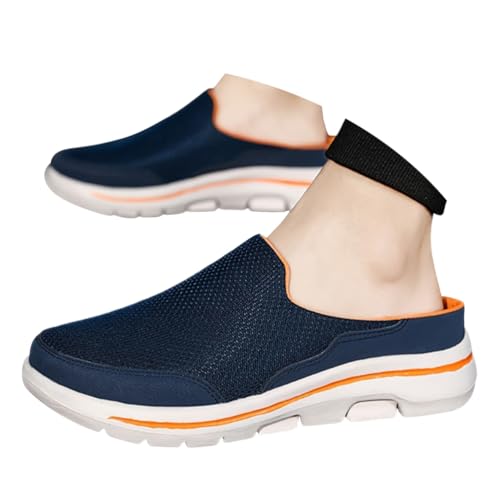 ticticlily Hausschuhe Herren Clogs Slip On Pantoffeln Sommer Atmungsaktiv Bequeme Gartenschuhe rutschfest Schlappen Sabots A Blau 48 EU von ticticlily