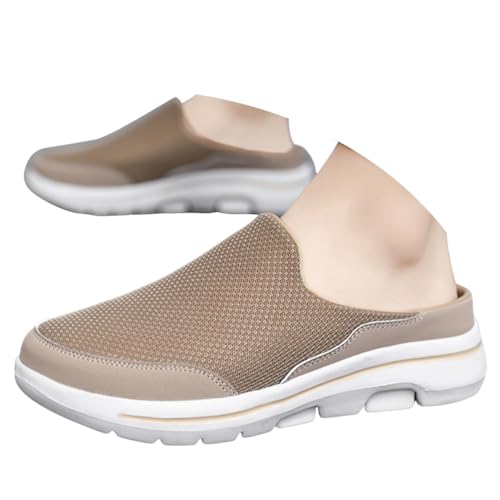 ticticlily Hausschuhe Herren Clogs Slip On Pantoffeln Sommer Atmungsaktiv Bequeme Gartenschuhe rutschfest Schlappen Sabots A Braun 46 EU von ticticlily