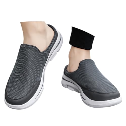 ticticlily Hausschuhe Herren Clogs Slip On Pantoffeln Sommer Atmungsaktiv Bequeme Gartenschuhe rutschfest Schlappen Sabots A Grau 46 EU von ticticlily