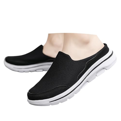 ticticlily Hausschuhe Herren Clogs Slip On Pantoffeln Sommer Atmungsaktiv Bequeme Gartenschuhe rutschfest Schlappen Sabots A Schwarz 39 EU von ticticlily