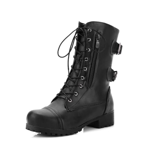 ticticlily Kampfstiefel Damen Stiefeletten zum Schnüren Winter Schuhe A Schwarz 39 EU ticticlily Kampfstiefel Damen Stiefeletten zum Schnüren Winter Schuhe A Schwarz 39 EU von ticticlily