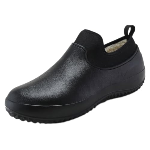 ticticlily Leichte Eva Clogs Gefüttert Gartenclogs Gartenschuhe ölabweisend Wasserdicht Arbeitsschuhe Unisex-Kochschuhe A Schwarz 48 EU von ticticlily