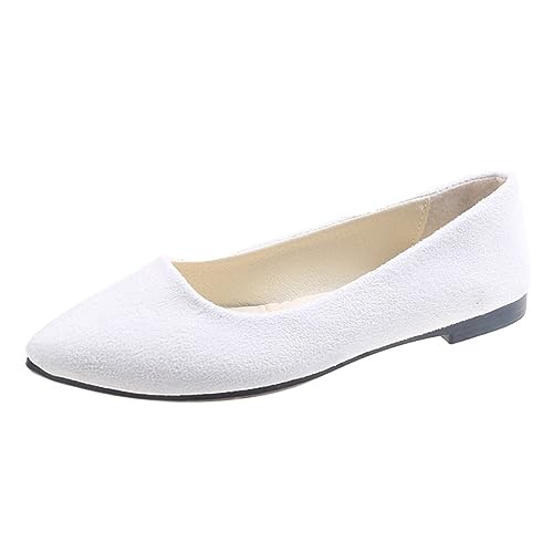 ticticlily Loafer Damen Ballerina Bequeme Slip Ons Flach A Weiß 40 von ticticlily