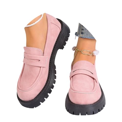 ticticlily Loafer Damen Slippers Bequeme Mokassins Halbschuhe mit Dicker Sohle C Rosa 38 EU ticticlily Loafer Damen Slippers Bequeme Mokassins Halbschuhe mit Dicker Sohle C Rosa 38 EU von ticticlily