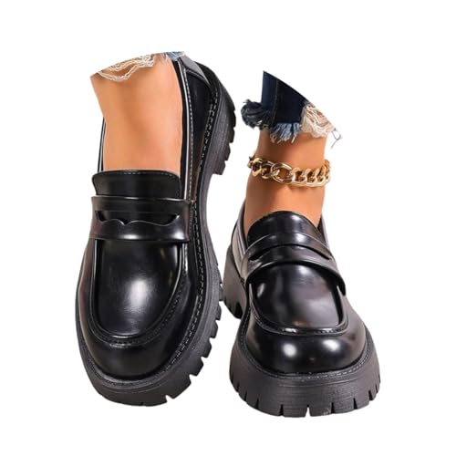 ticticlily Loafers Damen Plateau Bequem Slipper Sommer Elegant Business Casual Mokassin Schuhe C Schwarz 39 EU ticticlily Loafers Damen Plateau Bequem Slipper Sommer Elegant Business Casual Mokassin Schuhe C Schwarz 39 EU von ticticlily