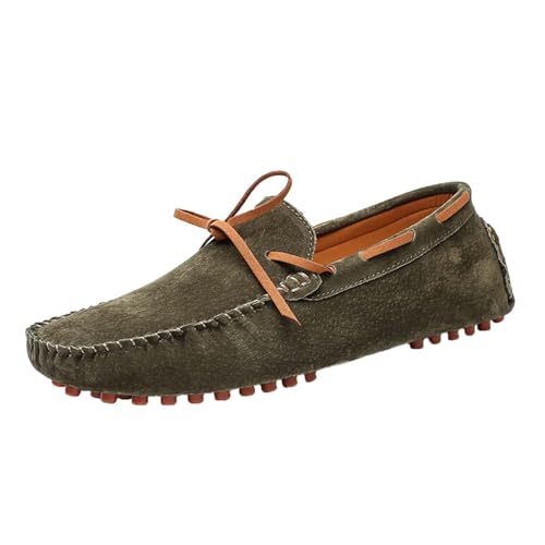 ticticlily Mokassin Herren Wildleder Penny Loafers Slip On Fahren Schuhe A Grün 44 EU von ticticlily